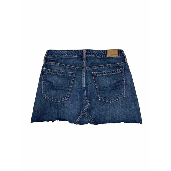 American Eagle Outfitters Skirt Womens Distressed Denim Mini Pockets Size 6 - Picture 2 of 3